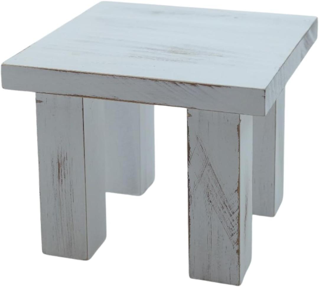 Newborn Photography Props Wooden Table Mini Bedside Table Rustic Square End Table Baby Photoshoot Props Display Risers for Any Newborn Bed and Birthday Cake Smash Photoshoots