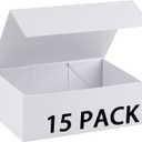 15 Pack Magnetic Gift Box With Lid 10x10x5,White Gift Boxes Bulk,Luxury Bridesmaid Proposal Box,Small Magnetic Closure Box Boxes For Presents,Wedding,Business, 1 count