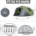 4 Person Easy Pop Up Tent Waterproof Automatic Setup 2 Doors-Instant Family Tents for Camping Hiking & Traveling