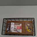 TJ.MOREE Small Metal Wire Basket, Decorative Wood Base Organizer for Bathroom, Kitchen, Basket for Toilet Paper Storage, Sugar Packet, Coffee Syrup, Guest Towel, Napkin
