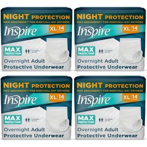 Inspire Adult Diapers Women or Men - MAX Absorbency | Our Most Absorbent and Dry, Incontinence Underwear for Women or Men | Leak Proof Diaper Overnight or Daytime for Heavy (XL (56 Count))