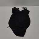 Blooming Jelly Women One Piece Swimsuits Tummy Control Swim Dress Slimming Drawstring Bathing Suit Skirt (XL, Black)