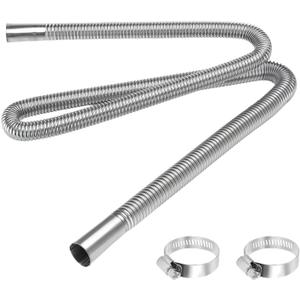 1 Inch Stainless Steel Exhaust Hose, 120CM/47.24 Inch Flexible Diesel Heater Exhaust Pipe, Parking Air Heater Exhaust Pipe Tubing, Fuel Tank Diesel Gas Vent Hose with 2 Hose Clamps