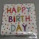 50 Pieces Birthday Napkins Disposable Birthday Party Napkins 13 x 13 Inches, Paper Cocktail Napkins Decorations for Baby Shower Party, Pack Of 4