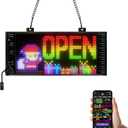 LED Open Sign with Programmable Display, Bluetooth App Control, Multiple Dynamic Effects, for Shop Windows, Cafes, Bars