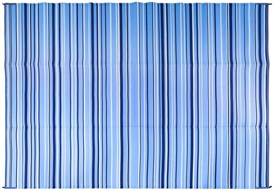 Camco Outdoor Rug | Features Reversible Blue & White Pattern | Made of Lightweight Breathable Material | Measures 9 x 12 & Folds for RV Storage and Organization (42865)