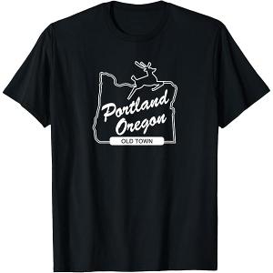 PDX Portland Oregon Sign: Old Town - Portland Oregon T-Shirt
 Size L