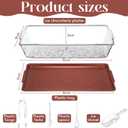 Baderke 16" x 9" Chilled Serving Tray for Parties with lids Compartments Ice Chilled Party Platter Charcuterie Serving Board Cold Dish Dip with Tongs for Fruit Seafood Vegetable (Dark Wood)