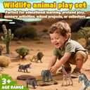 Zippytots 6PCS Safari Animal Figure Toys for Kids 3-5 Realistic Plastic Jungle Animal Figurines African Wildlife Learning Toys for Kids Boys Girls Toddlers