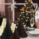 Spiareal 9 Pcs Paper Christmas Tree Decor 3D Honeycomb Trees Table Centerpiece for Modern Mantel Decorations Beige Brown Gray Home Xmas Holiday Party Decorations 6, 8, 12 Inch