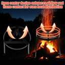 Camping Tripod, Folding Campfire Tripod Fire Pit Stand Heavy Duty Open Camp Fire Cooking Holder Portable Foldable Cookware Rack Accessories for Outdoor Kitchen Cast Iron Dutch Oven Grill, Black