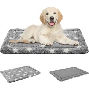 EMPSIGN Dog Crate Pad - Reversible Kennel Mat (Cool & Warm), Machine Washable, Cozy Star Pattern Sleeping Pad for Small Medium Large Dogs, All-Season Pet Bed, Suitable for 30"x20" Dog Crate, Grey (M (29.1"x17.7"x1.1"))