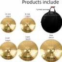 Cymbal Pack Alloy Cymbals Drum Cymbal Set 14"/16"/18"/20" Plus Free Cymbal Bag 5 Pieces Cymbals for Drum Set