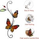 Monarch Butterfly Sun Catcher Indoor Window Handmade Stained Glass Window Hanging Flowers for Decoration Monarch Butterfly Gift for Women Mother Mom Grandma Friends Wall Art for Home Decor