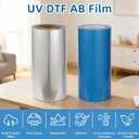 100M A3 12in328ft UV DTF A B Film for UV DTF Sticker Printer Directly Print On Sticker 1 Roll Clear Backing 100M A Films + 1 Roll 100M B Films