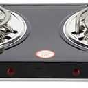 Compact and Portable Countertop Burner- Countertop Double Coiled Burner 2000 Watts Electric Hot Plate Temperature Controls Black