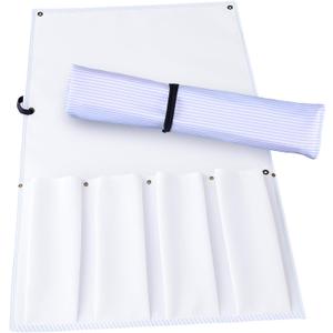 1 Pcs Mahjong Bags Protective Sleeve for Mahjong Racks and Pushers Blue and White Stripe Printed Tile Bag Accessory 20 Inch, Empty Mah Jong Bag Only (Trendy,Lake Blue)