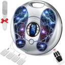 EMS Foot Massager for Neuropathy (FSA/HSA Eligible), TENS Electronic Muscle Circulation Stimulator with 4 Electrode Pads,Relieves Swelling, Fatigue, Plantar Fasciitis Silver
