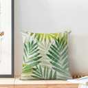 BETGINY Summer Outdoor Pillow Covers 18x18 Inch 2 Pcs, Tropical Olive Green Sage Green Palm Leaves Decorative Throw Pillows,Leaf Farmhouse Decor Pillowcase Linen Cushion Cover for Home Couch Sofa Bed
