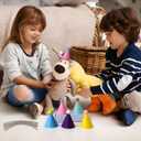 15 Pcs Mini Party Hats for Stuffed Animals - Small Cone Hats with Elastic String for Dolls, Cats, Dogs, Rabbits, Puppies, Pet Birthday Party Decorations & Photo Props - Multicolor, 1.9''x 3.1''