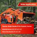 JY PERFORMANCE Tractor Grab Hooks Compact Tractor Bucket Hooks Bolt On Compatible with Kubota Tractor, Orange