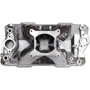 52031 air-gap Intake Manifold Aluminum Single Plane Compatible with SBC Small Block Chevy 305 350 400 1955-1995 3000-7500 RPM Polishing