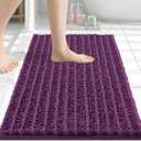 Arotive Luxury Bathroom Rugs 24x16, Extra Soft Thick Absorbent Shaggy Chenille Bath Rugs, Non-Slip Machine Wash Dry, Bath Mats for Bathroom Floor, Tub and Shower, Home Decor Accessories, Purple