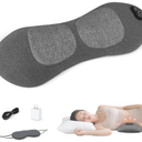 3-in-1 Back Massager with Heat & Vibration, Smooth Spine Triple Fusion Lumbar Support Pillow for Lower Back and Sciatica Pain Relief, Deep Tissue Relaxation for Bed or Office Chair 