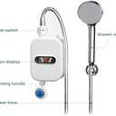 Electric Shower Head Tankless Water Heater Thermostatic Shower Head Set Temperature Adjustable Home Bathroom Waterproof Instant Water Heating Machine