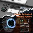 Smart Watch for Men Fitness Tracker: Make/Answer Call Military Smart Watches for Men Digital Watches Heart Rate Monitor Waterproof Running Smartwatch Android Phones iPhone Samsung Compatible 2 Bands