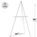 DJAR 63" Wooden Easel Stand for Sign, Dual-use Adjustable Height, Wood Floor Display Easel for Wedding, Welcome Board, Poster, Picture, Photo- White