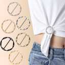 18Pcs Shirt Ties Clips for Women Silk Scarf Ring Clip T-Shirt Buckle Ring Clip Metal Round Circle Clip Clothes Clip Rings Buckle Clip for Hat, Belt,Scarves,T-Shirt (6-Colors)