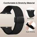 Braided Stretchy Band Compatible with Apple Watch Bands 38mm 40mm 41mm 42mm 44mm 45mm 46mm 49mm Women Men, Soft Nylon Solo Loop Magnetic Sport Strap for iWatch Series 11 10 9 8 7 6 5 4 3 2 1 SE Ultra