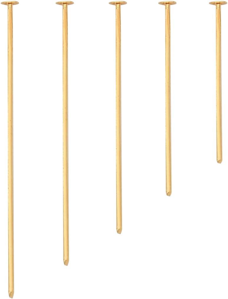 18K Gold Plated Flat Head Pins Non Tarnish 40mm 150pcs for Jewelry Making Findings (40x0.7mm)
