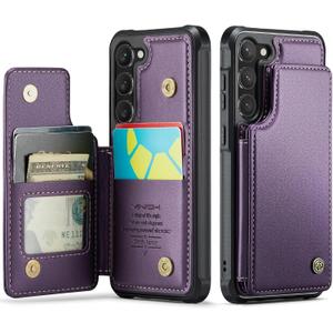 Vinich for Samsung Galaxy S23 Wallet Case with Card Holder, RFID Blocking Credit Slots Kickstand Shockproof Phone Cover Fit for Galaxy S23 6.1" Purple