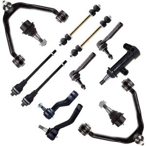 SCITOO 13pcs Front Suspension Kit All Model Front Upper Control Arm Lower Ball Joint for Silverado Sierra 1500 for Chevy for GMC Tie Rod Sway Bar 4 groove Pitman Idler Arm replacement auto parts