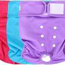 wegreeco Washable Reusable Premium Female Dog Diapers, Medium Large Small Dog Doggie Puppy & Doggy Diapers Female,Period Panties in Heat (Pack of 3, Large)