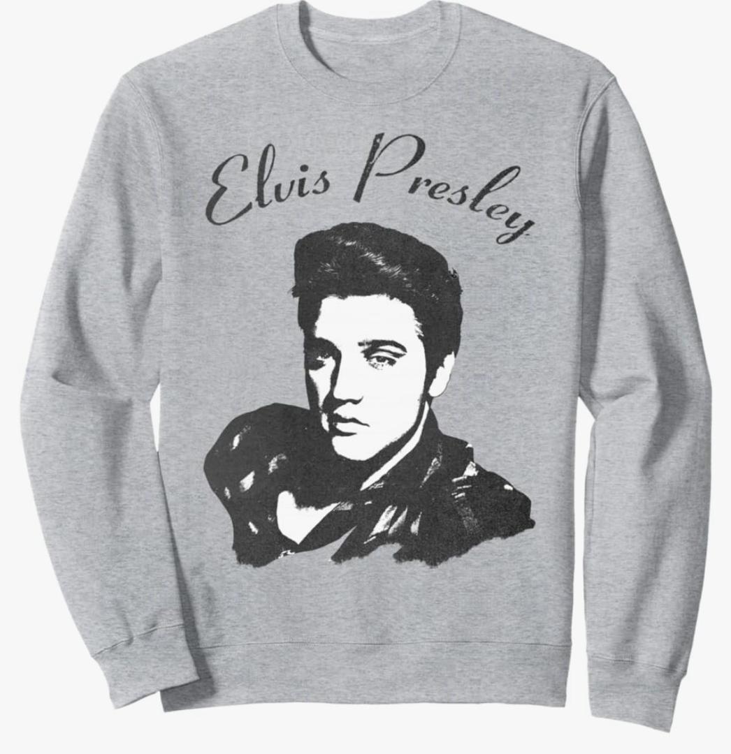 Elvis Presley Official Script Sweatshirt Size 2XL, Gray