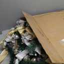 VINGLI 6ft Pop up Artificial Christmas Pine Tree with 150 Warm White Lights, Xmas Tree Holiday Party Decorations with Sturdy Metal Stand (Gold&Silver)