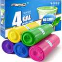 FORID Small Trash Bags 4 Gallon for Bathroom - Extra Thick Colored Garbage Bags Unscented,Strong Plastic Wastebasket Can Liners for Home Bedroom Office and Car,150 Bags Multi Colored