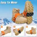 Ice Cleats Mid-Sole Snow Traction Cleats for Walking on Snow and Ice Anti-Slip Crampon with Adjustable Straps 7 Tungsten Studs for Secure Grip Anti Slip Crampons for Walking Jogging Hiking (2 pairs)