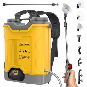 Battery Powered Backpack Sprayer Fit for Dewalt 20V Battery(No Battery) | Electric Graden Sprayer with 4.76 Gallon, 120 PSI, 7 Nozzles for Lawn, Garden, Yard