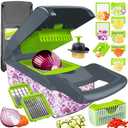 Vegetable Chopper, Dewpeton Mandoline Slicer, Veggie Chopper, Food Chopper with Container, Vegetable Cutter & Spiralizer for Onion Salad (Home Essential Gadget & Kitchen)