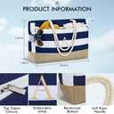 YOOLIFE Large Initial Beach Bag Waterproof Tote Zipper Bag Personalized Gifts for Women Her Birthday Travel Beach Essential