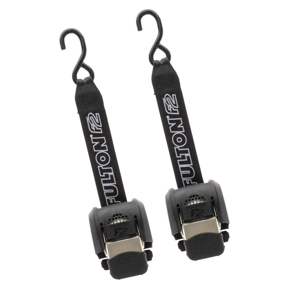Fulton 2062000 F2 Retractable Boat Transom Tie Down Straps (Pair of 2), 2 x 43 Inches Ratchet Tie Down Straps, 833 lbs. Capacity, 2,500 lbs. Break Strength