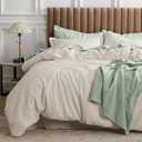 Bedsure Waffle Comforter Set Full, Beige Soft Bedding, Waffle Weave Bed Set, 3 Pieces, 1 Comforter (82"x86") and 2 Pillow Shams, Cotton Shell and Polyester Lining for All Seasons