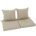 Summsun Patio Chair Cushions 22 x 22 Inch, Water Resistant Backrest Pillow and Seat Cushion Set for Outdoor Furniture, Sectional Sofa Cushion Replacments, Cream, Set of 2