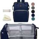 Blue Diaper Bag Backpack for Mom: Large Baby Bags with Changing Station for Toddler Boys Girls Women Dad Mommy Men Travel Backpack Newborn Essential Paaleras Bebe Nia Nio Baby Registry Search