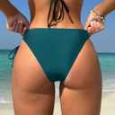 BIKINX Women's Bikini Bottom Side Tie Cheeky Bathing Suit High Cut Swimsuit (XL)