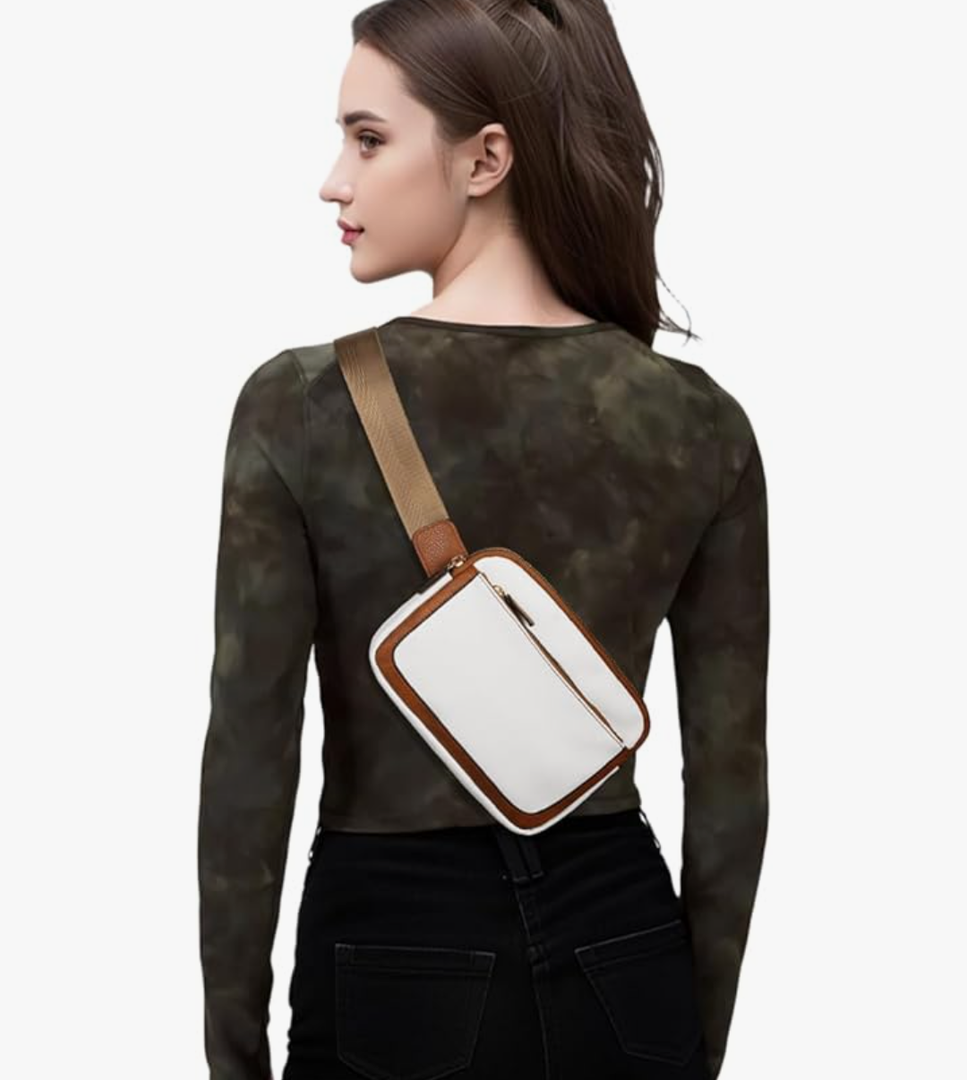 Vegan Leather Belt Bag for Women Fanny Pack Crossbody with Adjustable Strap Fashion Waist Packs by Amxnx…